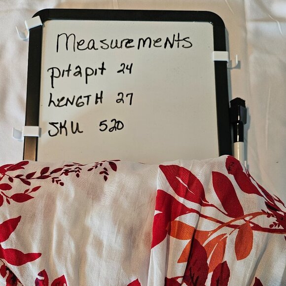 STELLA & GINGER White Floral Pattern Woven Shirt 1X - Picture 10 of 10